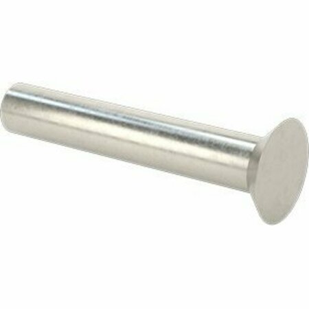 BSC PREFERRED 18-8 Stainless Steel Flush-Mount Solid Rivets 1/8 Dia for 0.635 Maximum Material Thickness, 100PK 97388A181